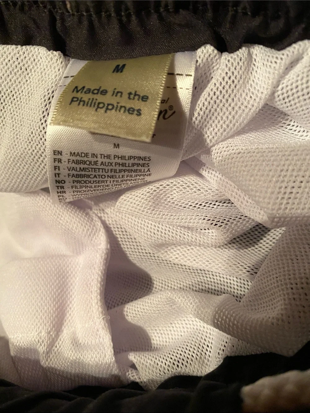Original Penguin Black Swim Trunks with White Logo